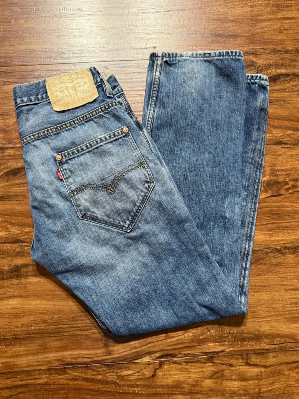 Levi’s 504 Straight Leg Jeans Light Wash W30 L32 Faded Vintage Frayed Hem Y2K